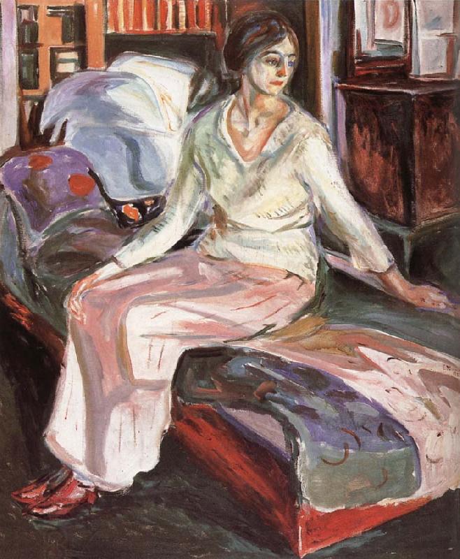 Edvard Munch The Model sitting the bench China oil painting art